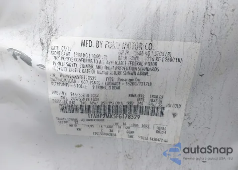 2015 Ford Police Interceptor z USA, uszkodzony, nr VIN 1FAHP2MK5FG178529